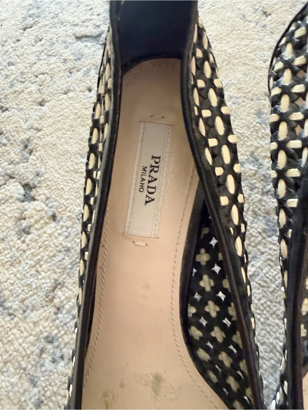 Prada Laser Cut Leather Pumps Sz 36 / 6 US
